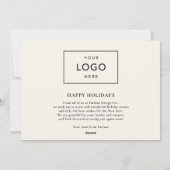 Elegant Modern Bedankt Krans Business Logo Feestdagenkaart (Achterkant)