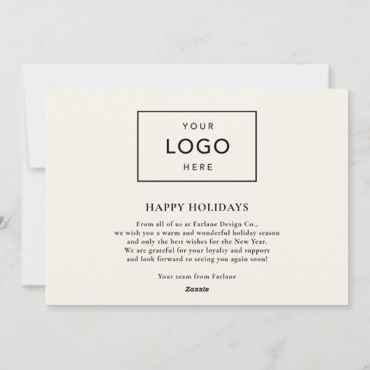 Elegant Modern Bedankt Krans Business Logo Feestdagenkaart (Achterkant)