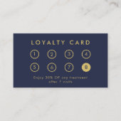 Elegant Modern Bedrijf Zakelijk Logo Navy Blue Klantenkaartje (Voorkant)