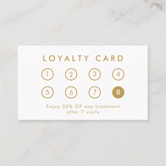 Elegant Modern Bedrijf Zakelijk Logo Wit & Goud Klantenkaartje (Voorkant)