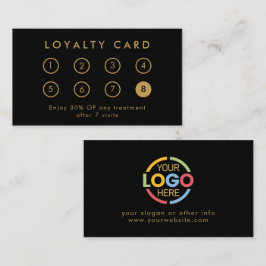 Elegant Modern Bedrijf Zakelijk Logo Zwart & Goud Klantenkaartje