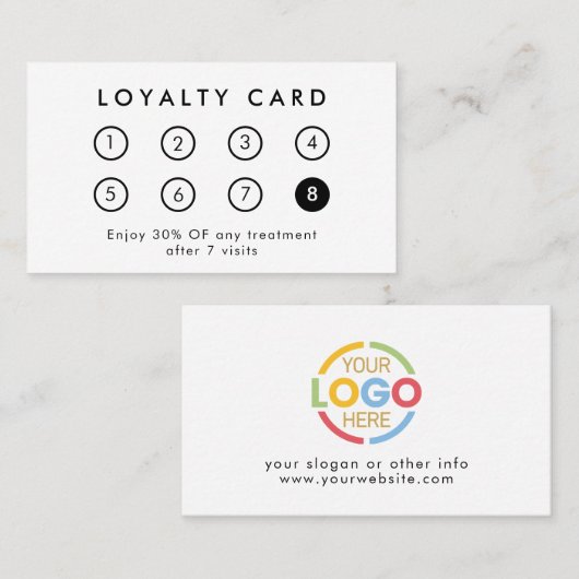 Elegant Modern Bedrijf Zakelijk Logo Zwart Wit Klantenkaartje (Voorkant / Achterkant)