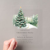 Elegant Modern Bedrijfs Kerstfeest Acryl Uitnodigingen (Insitu (Draagbaar))