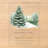 Elegant Modern Bedrijfs Kerstfeest Acryl Uitnodigingen (Voorkant)