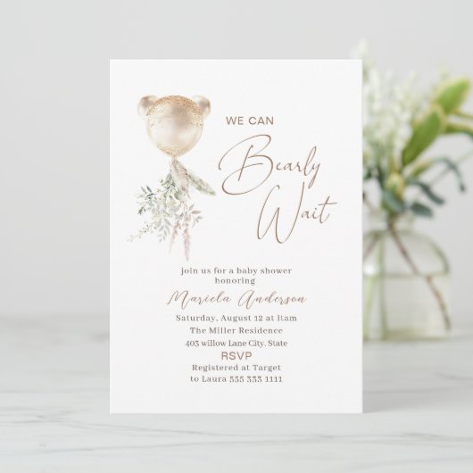 Elegant Modern Beer Wachten Baby shower Kaart (Staand voorkant)