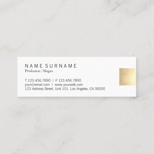 Elegant modern beige gradiënt Gold Accent Korting Mini Visitekaartje (Achterkant)