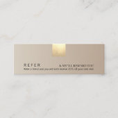 Elegant modern beige gradiënt Gold Accent Referenc Mini Visitekaartje (Voorkant)