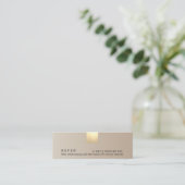 Elegant modern beige gradiënt Gold Accent Referenc Mini Visitekaartje (Staand voorkant)