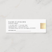 Elegant modern beige gradiënt Gold Accent Referenc Mini Visitekaartje (Achterkant)