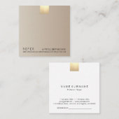 Elegant modern beige gradiënt Gold Accent Referenc Vierkante Visitekaartje (Voorkant / Achterkant)