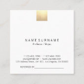 Elegant modern beige gradiënt Gold Accent Referenc Vierkante Visitekaartje (Achterkant)