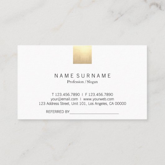 Elegant modern beige gradiënt Gold Accent Referenc Visitekaartje (Achterkant)