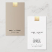 Elegant modern beige gradiënt Gold Accent Verticaa Visitekaartje (Voorkant / Achterkant)