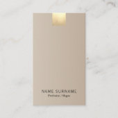 Elegant modern beige gradiënt Gold Accent Verticaa Visitekaartje (Voorkant)