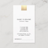 Elegant modern beige gradiënt Gold Refer Verticaal Visitekaartje (Achterkant)