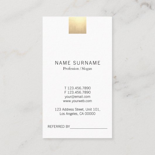 Elegant modern beige gradiënt Gold Refer Verticaal Visitekaartje (Achterkant)