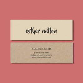 Elegant modern beige Kraft Paper Consultant Mini Visitekaartje