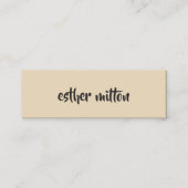 Elegant modern beige Kraft Paper Consultant Mini Visitekaartje (Voorkant)