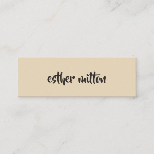 Elegant modern beige Kraft Paper Consultant Mini Visitekaartje (Voorkant)