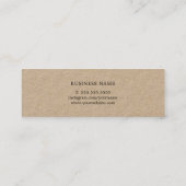 Elegant modern beige Kraft Paper Consultant Mini Visitekaartje (Achterkant)