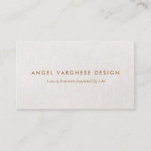 Elegant Modern, Beige Linen Professional Visitekaartje (Voorkant)