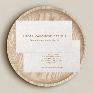 Elegant Modern, Beige Linen Professional Visitekaartje