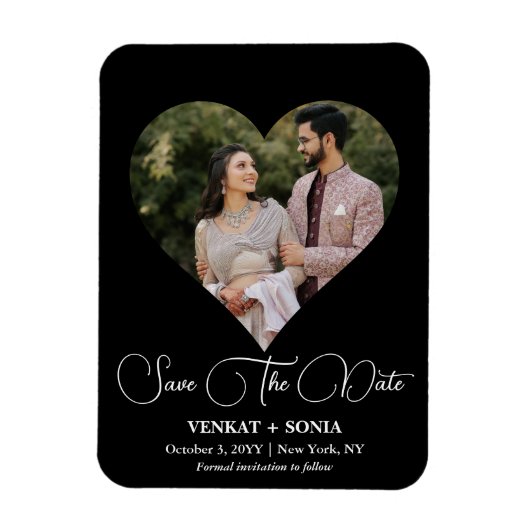 Elegant Modern Bewaar de datum foto sjabloon Magneet (Verticaal)