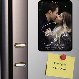 Elegant Modern Bewaar de datum foto sjabloon Magneet