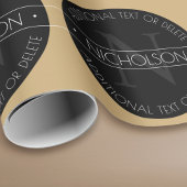 Elegant modern bewerkbaar monogram zwart wit goud cadeaupapier