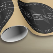 Elegant modern bewerkbaar monogram zwart wit goud cadeaupapier