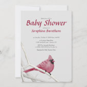 Elegant Modern Bird Kerstkardinaal Baby shower Kaart (Voorkant)