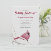 Elegant Modern Bird Kerstkardinaal Baby shower Kaart (Staand voorkant)