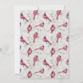 Elegant Modern Bird Kerstkardinaal Baby shower Kaart (Achterkant)