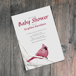 Elegant Modern Bird Kerstkardinaal Baby shower Kaart