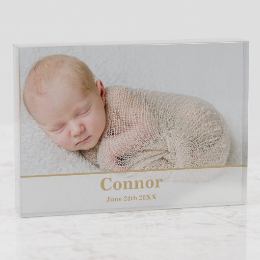 Elegant Modern Birth Notice Photo Block Fotoblokken