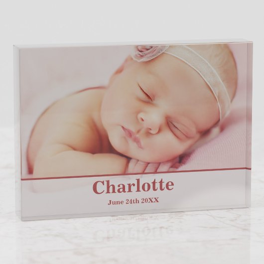 Elegant Modern Birth Notice Photo Block Fotoblokken