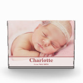 Elegant Modern Birth Notice Photo Block Fotoblokken (Voorkant)