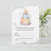 Elegant Modern Birthday Invitation Card Kaart (Staand voorkant)