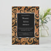 Elegant Modern Birthday Party Paisley Invitation Kaart (Staand voorkant)