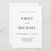 Elegant Modern Black and White Classy Wedding Kaart (Voorkant / Achterkant)