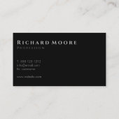 Elegant Modern Black and White Photo Monogramed Visitekaartje (Achterkant)