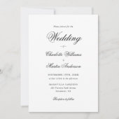 Elegant Modern Black and White Photo Wedding Kaart (Voorkant)