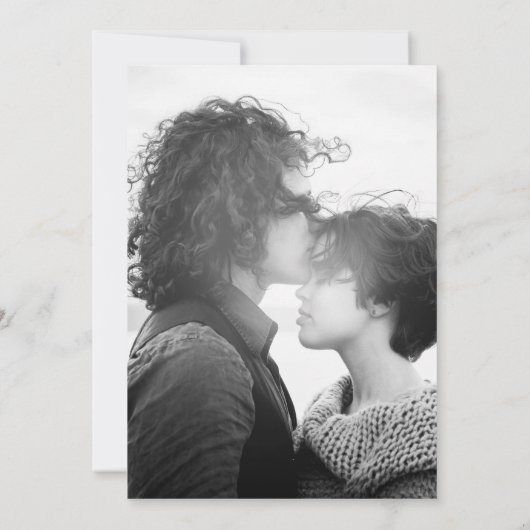 Elegant Modern Black and White Photo Wedding Kaart (Achterkant)
