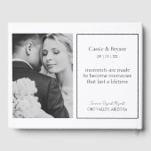 Elegant Modern Black and White Wedding Guest Book Gastenboek (Achterkant)