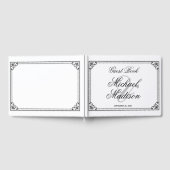 Elegant Modern Black and White Wedding Guest Book Gastenboek (Volledig)