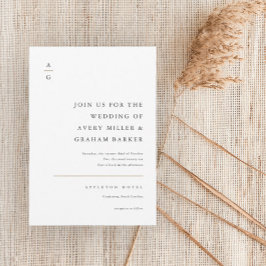 Elegant Modern Black and White Wedding Kaart