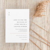 Elegant Modern Black and White Wedding Kaart