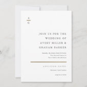 Elegant Modern Black and White Wedding Kaart (Voorkant)