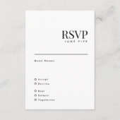 Elegant Modern Black and White Wedding Names RSVP (Voorkant)