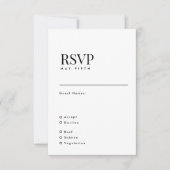 Elegant Modern Black and White Wedding Names RSVP Kaartje (Voorkant)